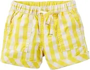 [Carter's] Carters Baby Girls Pull-On Gingham Poplin Shorts Yellow 6M