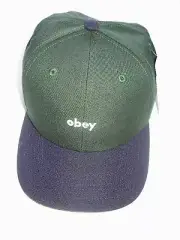 Nordstrom exc. Obey dark blue rim & green felt Logo Cap new never worn with tags