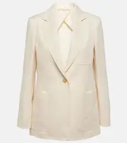 [Max Mara] Max Mara Boemia linen twill blazer UK 16 white