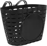 Toyvian 1pc Detachable Plastic Bike Basket for Durable Storage Container for Boys and Thicken Design Easy to Attach Black