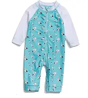 [ADAVERANO] Baby Boys Sunsuits/Swimwear UPF 50+ Sun Protection One Piece Full-Length Zipper Swimsuits with Sun Cap.
