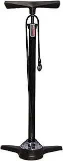 Bike Pump with Gauge - Portable Bicycle Pump - 12 BAR/180 PSI Bike Air Pump fits Presta & Schrader Valve Bike Tire Pump Inflator for All Bikes and Sports Balls, Black