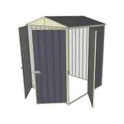 Build-a-Shed 1.5 x 1.5 x 2.3m Double Hinged Door Gable Shed with Single Hinged Side Door - Grey