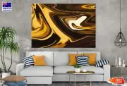 Brown Gold & Yellow Abstract Art Wall Canvas Home Decor Australian Made Quality