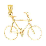 14K Gold 3D 10-Speed Bicycle Pendant