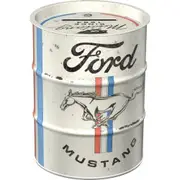 Nostalgic Art 11.5cm/600ml Round Money Box Oil Barrel Ford Mustang Coin Storage