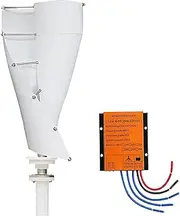 No Noise Vertical Wind Turbine Generator 800W 12V/24V/48V Portable Vertical Wind Power Generator Kit with Charge Controller for Terrace Chalet Fishing Boat Home,White-48V