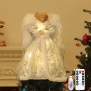 Christmas Tree Topper Angel, 12'' Angel Tree Topper with 8 Lights, Remote & U...