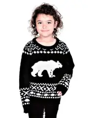 RWB Children's California Bear Christmas Sweater Pullover Black