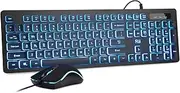 Rii Three Colors Backlit Keyboard and Mouse, Wired Keyboard and Mouse Combo, USB Keyboard and Mouse Set,Quiet Input Gaming Keyboard,Optical RGB Mouse for School,Office,Business and Gaming