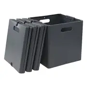 4 Pack Collapsible Storage Cubes Foldable Storage Bin Grey