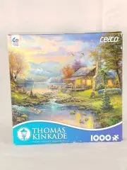 Thomas Kinkade Lake Log Cabin 1000 Piece Puzzle Ceaco