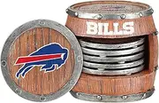 FOCO Las Vegas Raiders NFL 5 Pack Barrel Coaster Set
