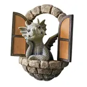 Garden Decor Dragon Outside 6”, Garden Gnomes Statues Yard Decorations window