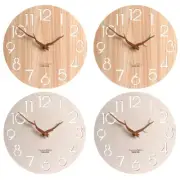Natural Wooden Round Wall Clock Branchs Shaped Clock Hands for Creative Home Roo
