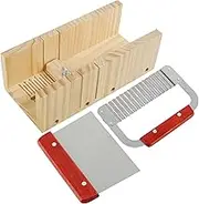 Soap Cutter Set Wooden Soap Cutting Tool Set Adjustable Wood Soap Cutter with Stainless Steel Wavy Cutter Straight Cutter Adjustable Wood Soap Mold Loaf Cutter Set