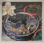 NIP Crystal Clear Studios Sleigh Bells colored glass serving tray platter VTG
