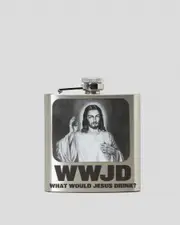[Get It Now] Get It Now Jesus Flask in Silver One Size Silver