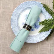 Enamel Cement Napkin Ring Set of 6