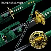 Handmade Full Tang Sharp Green Sakura Japanese Samurai Katana Sword Carbon Steel