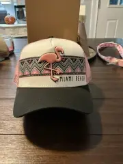 The Game Pink And White Miami Beach Snap Back Hat !!!!!