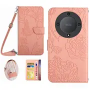 Wallet Style Folio Leather Phone Case For Honor X9b 5g, With Shoulder Strap