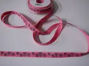 Ribbon Candy Pink with Tree like Pattern 15mm x 20 metres