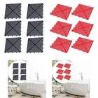 6 Pieces Interlocking Floor Tiles Non Slip Splicing Mats Shower Mat Modular
