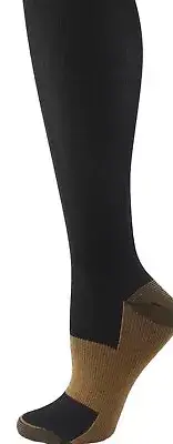 Compression Socks Stockings Black 15-20mmHg Medical Knee High Mens S/M 3 Pair