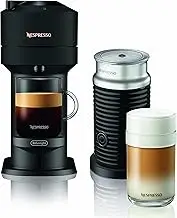 De'Longhi Nespresso Vertuo Next with Aeroccino ENV120.BMAE, Automatic Coffee Maker with Milk Frother, Single-Serve Capsule Coffee Machine, 4 Cup Sizes, Welcome Set Included, 1500W, Black Matte
