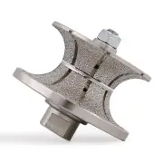 V40 1-1/2 inch Diamond Router Bit Full Bullnose Profiler Wheel Vacuum Brazed