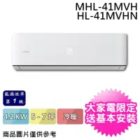 在飛比找momo購物網優惠-【HiLi 海力】5-7坪 一級能效變頻冷暖分離式冷氣(MH