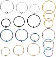 [DEARMAMY] Elegant 18pcs Nose Studs Set Stainless Steel Nose Rings for Women Fashion Accessory