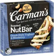 Carman'S Nut Bar Greek Style Yoghurt & Blueberry, 5-Pack (160G)