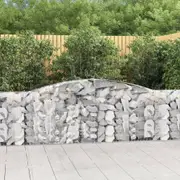 Arched Gabion Basket 400x30x80/100 cm Galvanised Iron vidaXL