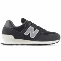 在飛比找momo購物網優惠-【NEW BALANCE】574復古系列 休閒鞋 水洗黑 男