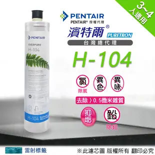 【濱特爾公司貨】Everpure H104濾心