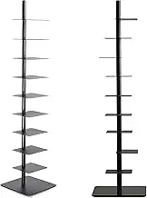 9 Tier Metal Bookshelf Invisible Bookshelf, Height Adjustable Vertical Spine Book Tower, Floor Standing Bookcase Display Shelf for Books,Decor, DIY Open Bookcase for Living Room, Office