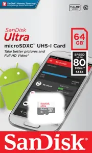 SanDisk 64GB Ultra Class 10 80MB/S 533X MicroSD Micro SDXC UHS-I TF Memory Card