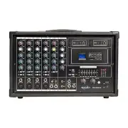 SoundArt 6 Channel 400 Watt Dual Wireless Powered Mixer PA System with MP3 Playe