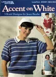 Accent on White 3 Knit by Joan Beebe Sun Catcher, Show Stopper Leaflet 2051 NOS