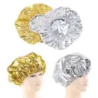 Shower Cap Heat Insulation Aluminum Foil Hat Elastic Bathing Cap for WomFY