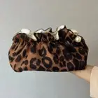 Pearl Zipper Cosmetic Bag Leopard Cosmetic Organizers Bags Gift