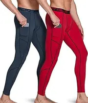 [ATHLIO] Men's Compression Pants Running Tights Workout Leggings, Cool Dry Technical Sports Baselayer BLP