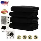 4 Large Fluffy Bath Towels - Extra Soft Turkish Cotton - Eco-Friendly Black Set