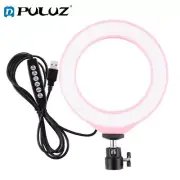 PULUZ 6.2" USB 10 Modes RGBW Dimmable LED Ring Video Light with Tripod Ball Head