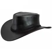Murray Lightweight Dark Brown Curved Brim Waxed Leather Bush Hat