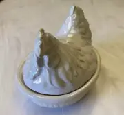 Pottery Barn NESTING FRENCH HEN BUTTER DISH 12 Days Christmas Comes New Orig Box