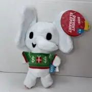 BARK BOX Dog Toy Dwight White Elephant Gift Plush Medium Large Squeak Christmas