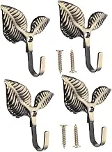4 Sets Leaf Hook Wall Hangers Heavy Duty Decorative Coat Hooks Ornamental Hooks for Hanging Wall Coat Hooks Outdoor Hat Door Behind Hook Towel Storage Hook Practical Hook Iron TEMPNAP